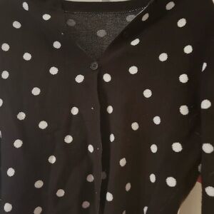 SHEIN Black and White Polka Dot Cardigan